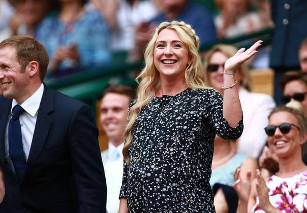 A heavily pregnant Laura (nee Trott) shows off her baby bump, alongside her husband Jason Kenny in the Royal box. Day Six of the Wimbledon Tennis Championship at Wimbledon, London, on July 8, 2017 Wimbledon Day Six, July 8, 2017 