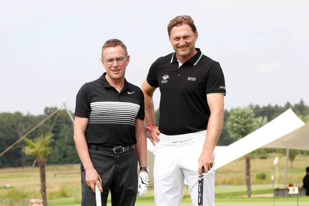 RB Leipzig Charity Golfturnier Machern b. Leipzig, 09.07.2017, Eagles Charity Golf Club e.V. , RB Leipzig Charity Golfturnier , Im Bild, v.l.: Sportdirektor Ralf Rangnick (RB Leipzig) und Trainer Ralph Hasenhüttl Hasenhuettl (RB Leipzig) ,