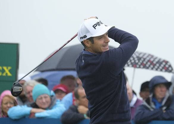 July 9th 2017, Portstewart Golf Club, Portstewart, Northern Ireland; Dubai Duty Free Irish Open Golf Championship, Day 4; Julien Quesne (FRA) with his tee shot on the 1st during the final round of the Dubai Duty Free Irish Open xNigelxCookex  ActionPlus11899433