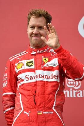 Sebastian VETTEL,GER (Scuderia Ferrari),Jubel,Freude,Begeisterung, Siegerehrung, Aktion,Einzelbild,angeschnittenes Einzelmotiv,Halbfigur,halbe Figur. Formel 1:GP von Oesterreich, Red Bull Ring Zeltweg,Spielberg,Saison 2017,am 09.07.2017.