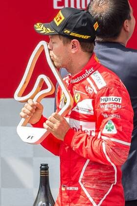 09.07.2017, Red Bull Ring, Spielberg, AUT, FIA, Formel 1, Grosser Preis von Oesterreich, Rennen, im Bild 2. Platz Sebastian Vettel (GER) Scuderia Ferrari 2nd placed German Formula One driver Sebastian Vettel of Scuderia Ferrari during the Race of the Austrian FIA Formula One Grand Prix at the Red Bull Ring in Spielberg, Austria on 2017 07 09. -Pressefoto Spielberg  EP_ang  