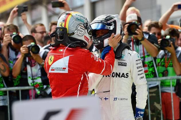 Sebastian Vettel (GER 5), Scuderia Ferrari, Valtteri Bottas (FIN 77), Mercedes AMG Petronas Motorsport, Grosser Preis von Österreich 2017, Rennen, Motorsport, Formel 1, 09.07.2017, Spielberg Copyright: xAndre Eibner-Pressefotox EP_JAE