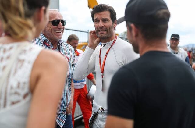 FORMULA 1 - GP of Austria 2017 SPIELBERG,AUSTRIA,09.JUL.17 - MOTORSPORTS, FORMULA 1 - Grand Prix of Austria, Red Bull Ring, legends parade. Image shows Dietrich Mateschitz (Red Bull) and Mark Webber. GEPAxpictures xDanielxGoetzhaber