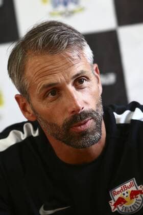 SOCCER - CL, qualification, Hibernians vs RBS PAOLA,MALTA,10.JUL.17 - SOCCER - UEFA Champions League, qualification, FC Hibernians vs Red Bull Salzburg, preview, press conference PK Pressekonferenz RBS. Image shows head coach Marco Rose (RBS). GEPAxpictures xFelixxRoittner