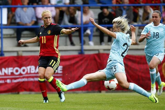 Cayman Janice of Belgium during the Women s International Friendly Länderspiel Match between Belgian Red Flames and Russia on July 11, 2017 in Denderleeuw, Belgium, 13 06 2017 FOOTBALL FEMININ : Belgique vs Russie - Match amical - Denderleeuw - 11 07 2017 Photonews Panoramic 
