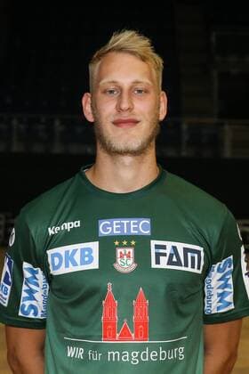 Matthias Musche (SC Magdeburg) - Handball Bundesliga Saison 2017-2018 Offizeller Fototermin SC Magdeburg in der GETEC Arena in Magdeburg - Einzelbild,Portrait,Deutschland, Handball, Mann, Maenner,12.07.2017