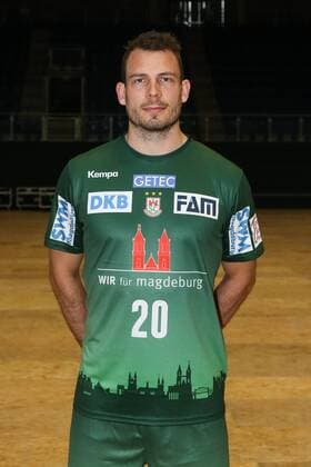 Mads Christiansen (SC Magdeburg) - Handball Bundesliga Saison 2017-2018 Offizeller Fototermin SC Magdeburg in der GETEC Arena in Magdeburg - Einzelbild,Portrait,Deutschland, Handball, Mann, Maenner,12.07.2017