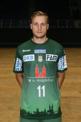 Daniel Pettersson (SC Magdeburg) - Handball Bundesliga Saison 2017-2018 Offizeller Fototermin SC Magdeburg in der GETEC Arena in Magdeburg - Einzelbild,Portrait,Deutschland, Handball, Mann, Maenner,12.07.2017