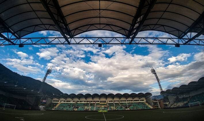 2017.07.12 Zylina Stadion pod Dubnom Pilka nozna UEFA Liga Mistrzow druga runda kwalifikacyjna, Mecz 1 Sezon 2017 2018 MSK Zylina - FC Kopenhaga N z Stadium view, ilustracja stadion widok Foto Rafal Rusek PressFocus 2017.07.12 Zylina Stadion pod Dubnom Football UEFA Champions League Second qualifying round, Match 1 Season 2017 2018 MSK Zylina - FC Copenhagen Stadium view, ilustracja stadion widok Credit: Rafal Rusek PressFocus NEWSPIX.PL --- Newspix.pl  20170712PF_RR003