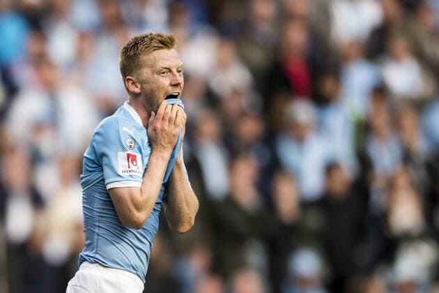 Fußball, CL Quali, Malmö FF - Vardar Skopje 170712 Malmö FFs Anders Christiansen deppar efter en missad malchans under fotbollsmatchen i kvalet till Champions League mellan Malmö FF och Vardar den 12 juli 2017 i Malmö.  Copyright: PETTERxARVIDSON BB170712PA185