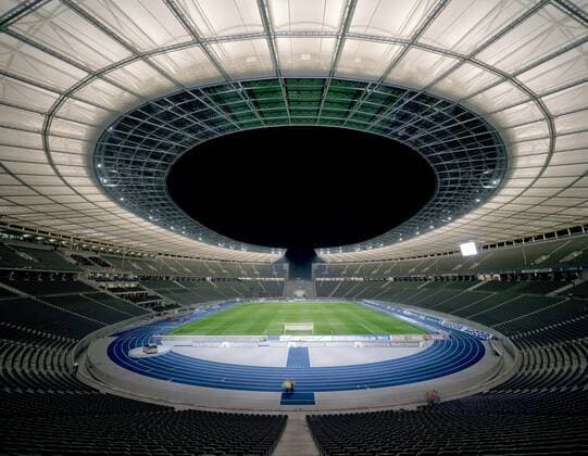 Olympia Stadion, Berlin, 1936 by Werner March. Refurbished by Von Gerkan and Marg, 2005.  Copyright: xAndreasxSeccix 11284-30-1