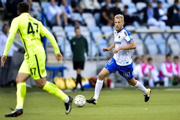 170713 Norrköpings Filip Dagerstal under fotbollsmatchen i kvalet till Europa League mellan Norrköping och Trakai den 13 juli 2017 i Norrköping.  Copyright: JOHANNAxLUNDBERG BB170713JL006