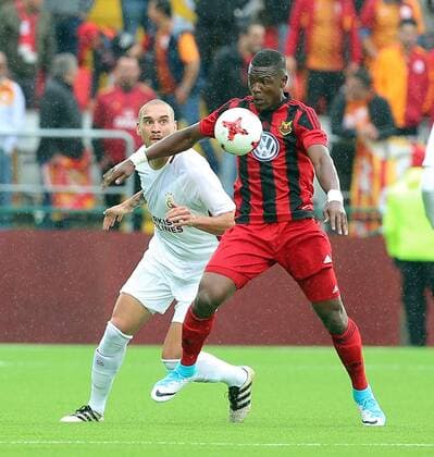 Maicon of Galatasaray and Ken Sema of Ostersund during the UEFA Europaleague Qualifier 3rd round, 1st leg match between Ostersund and Galatasaray on July 13, 2017 in Ostersund , Sweden. 