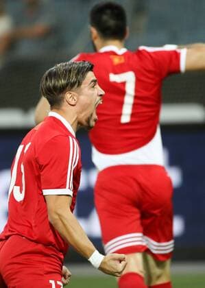SOCCER - UEFA EL quali, Sturm vs Podgorica GRAZ,AUSTRIA,13.JUL.17 - SOCCER - UEFA Europa League qualification, SK Sturm Graz vs FK Mladost Podgorica. Image shows the rejoicing of Andrija Kaludjerovic and Milos Krkotic (Podgorica). GEPAxpictures xChristianxWalgram