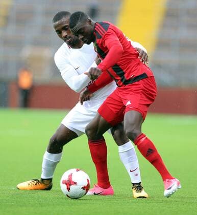 Lionel Carole of Galatasaray and Ken Sema of Ostersund during the UEFA Europaleague Qualifier 3rd round, 1st leg match between Ostersund and Galatasaray on July 13, 2017 in Ostersund , Sweden. Final score : Ostersund 2 - Galatasaray 0 