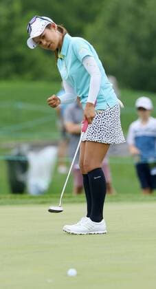 Golf: Ai Miyazato in U.S. Women s Open 1st round Ai Miyazato of Japan makes her birdie putt on the ninth hole during the first round of the U.S. Women s Open at Trump National Golf Club in Bedminster, New Jersey, on July 13, 2017. Miyazato shot an even-par 72. 