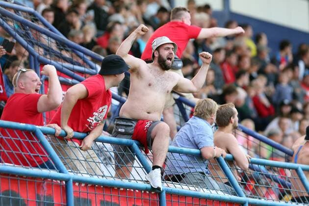 RUZOMBEROK 13.07.2017 PILKA NOZNA SEZON 2017 18 LIGA EUROPY II RUNDA ELIMINACJI MFK RUZOMBEROK - SK BRANN NZ. KIBICE SK BRANN FOT. MICHAL CHWIEDUK FOKUSMEDIA NEWSPIX.PL RUZOMBEROK 13.07.2017 SPORT FOOTBALL SEASON 2017 18 EUROPA LEAGUE II ROUND QUALIFICATION SECOND ROUND MFK RUZOMBEROK - SK BRANN FOT. MICHAL CHWIEDUK FOKUSMEDIA NEWSPIX.PL --- Newspix.pl  170713CHW052