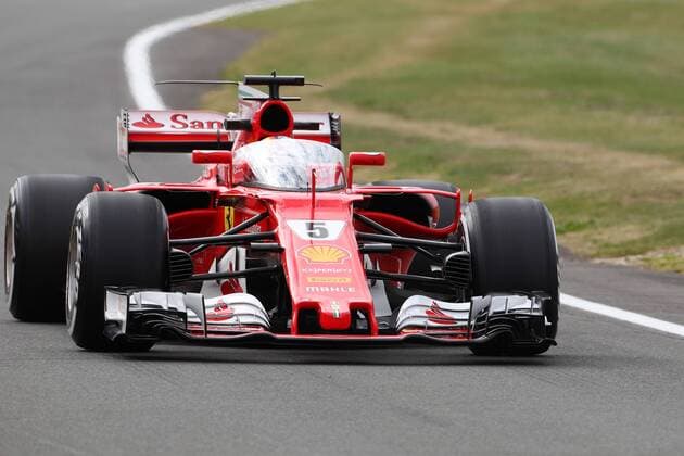British Grand Prix, Silverstone 13 - 16 July 2017 14.07.2017 - Free Practice 1, Sebastian Vettel (GER) Scuderia Ferrari SF70H with shield cockpit cover 