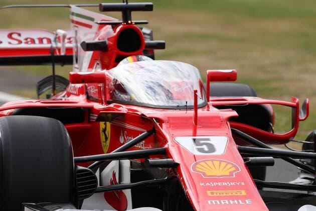 British Grand Prix, Silverstone 13 - 16 July 2017 14.07.2017 - Free Practice 1, Sebastian Vettel (GER) Scuderia Ferrari SF70H with shield cockpit cover 