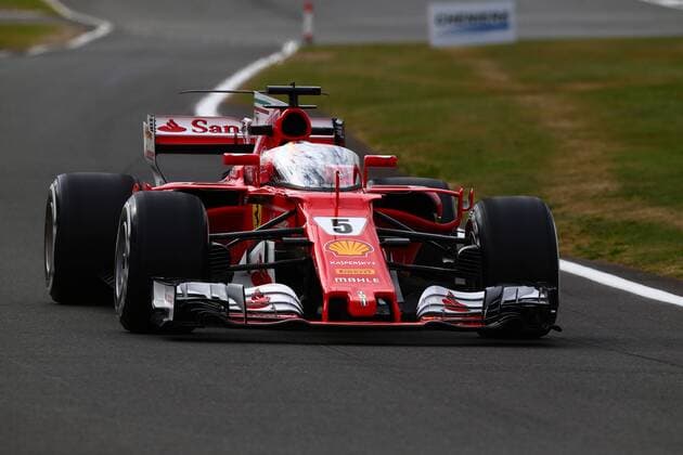 British Grand Prix, Silverstone 13 - 16 July 2017 14.07.2017 - Free Practice 1, Sebastian Vettel (GER) Scuderia Ferrari SF70H with shield cockpit cover 