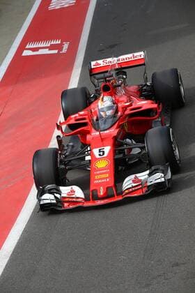 British Grand Prix, Silverstone 13 - 16 July 2017 14.07.2017 - Free Practice 1, Sebastian Vettel (GER) Scuderia Ferrari SF70H with Shield cockpit cover 