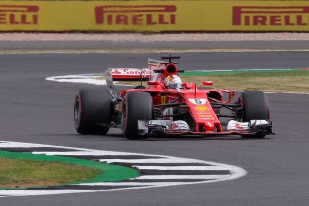 July 14th 2017, Silverstone, Northamptonshire, England; British Formula One Grand Prix, Free Practice; Scuderia Ferrari driver Sebastian Vettel during first practice xTimxWilliamsx  ActionPlus11901110