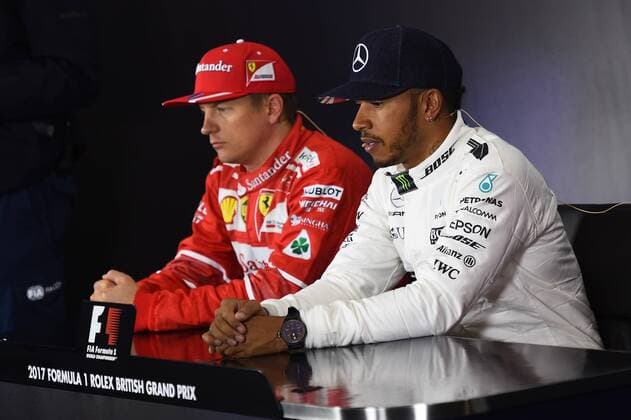 Lewis Hamilton (GB 44), Mercedes AMG Petronas Motorsport, Kimi Raikkonen (FIN 7), Scuderia Ferrari, Grosser Preis von England 2017,Qualifying, Motorsport, Formel 1, 15.07.2017, Silverstone Copyright: xAndre Eibner-Pressefotox EP_JAE