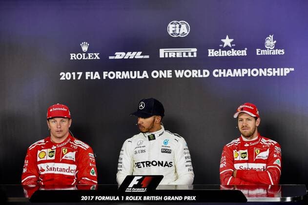 $7, Lewis Hamilton (GB 44), Mercedes AMG Petronas Motorsport Sebastian Vettel (GER 5), Scuderia Ferrari, Grosser Preis von England 2017,Qualifying, Motorsport, Formel 1, 15.07.2017, Silverstone Copyright: xAndre Eibner-Pressefotox EP_JAE