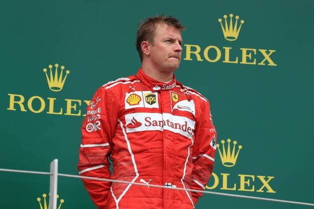 July 16th 2017, Silverstone. British GP Formula 1 Rolex Grand Prix. Race podium; Kimi Raikkonen - Scuderia Ferrari SF70H stands on the podium in 3rd place xOctanex  ActionPlus11902489