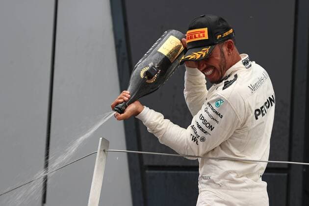 July 16th 2017, Silverstone, Northamptonshire, England; British Formula 1 Grand Prix, Race Day; Lewis Hamilton - Mercedes AMG Petronas F1 W08 EQ Energy+ wins the British GP xOctanex  ActionPlus11902507