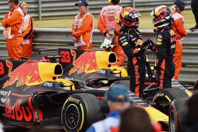 Max Verstappen (NEL 33), Red Bull Racing, Daniel Ricciardo (AUS 3), Red Bull Racing, Grosser Preis von England 2017, Rennen, Motorsport, Formel 1, 16.07.2017, Silverstone Copyright: xAndre Eibner-Pressefotox EP_JAE