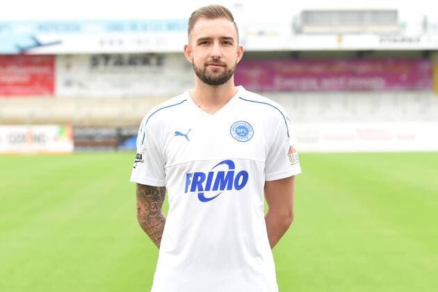 Fußball 3. Liga, Porträttermin 2017 2018 Sportfreunde Lotte am 16.07.2017 im Frimo Stadion in Lotte Tobias Haitz (Lotte) MT
