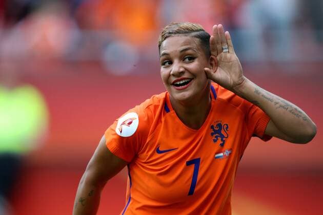 Niederlande, Utrecht, Stadion Galgenwaard, 16.07.2017, Soccer - UEFA Womens EURO - Netherlands - Norway Bild: Freut sich über Ihren Treffer zum 1:0, Torschütze Shanice Van de Sanden (Netherlands, 7) Copyright: HMBxMedia xHeikoxBecker