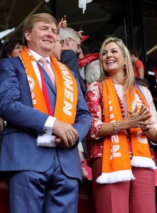 Niederlande, Utrecht, Stadion Galgenwaard, 16.07.2017, Soccer - UEFA Womens EURO - Netherlands - Norway Bild: Königsfamilie v. lk. Willem-Alexander Claus George Ferdinand), Prinz von Oranien-Nassau, Jonkheer van Amsberg und seine Frau Maxima Copyright: HMBxMedia xHeikoxBecker