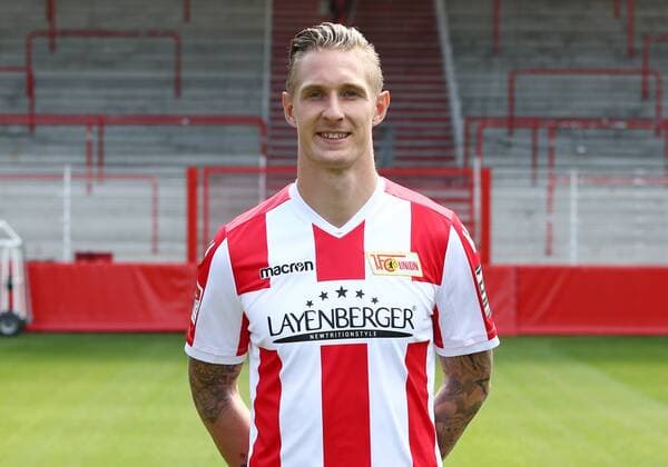 Sebastian Polter Fußball Fussball 2.Bundesliga Herren DFL Porträttermin Saison 2017 2018 17.07.2017 1.FC Union Berlin FCU , Porträt, Vorstellung, Präsentation, Pressetermin