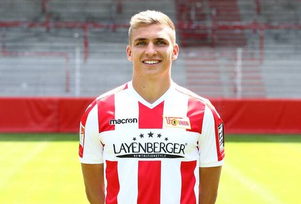 Grischa Prömel Fußball Fussball 2.Bundesliga Herren DFL Porträttermin Saison 2017 2018 17.07.2017 1.FC Union Berlin FCU , Porträt, Vorstellung, Präsentation, Pressetermin