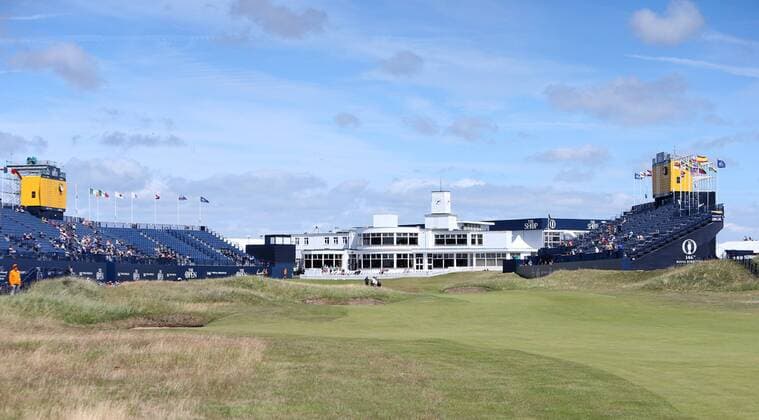 July 16th 2017, Royal Birkdale Golf Club, Southport, England; The 146th Open Golf Championship ; First Practice Day; A view of the final green and clubhouse from the 18th fairway xDavidxBlunsdenx  ActionPlus11902901