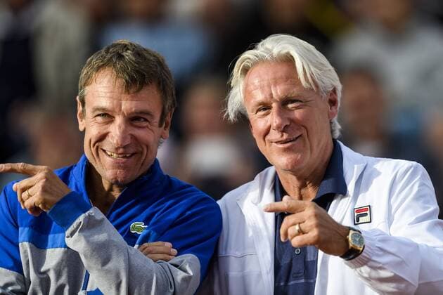 170717 Mats Wilander och Björn Borg under dag 2 av Swedish Open den 17 juli 2017 i Bastad.  Copyright: AndersxBjurö ST170717AAB1K