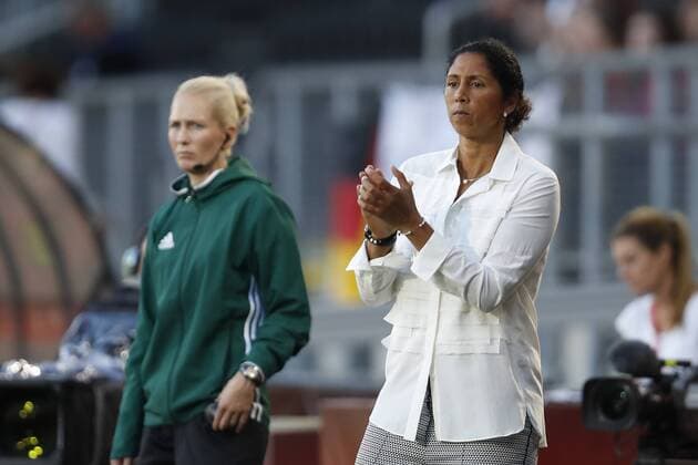 coach Steffi Jones of Germany women during the UEFA WEURO 2017 Group B group stage match between Germany and Sweden at the Rat Verlegh stadium on July 17, 2017 in Breda, The Netherlands Women: Germany v Sweden UEFA WEURO 2017 2017 2018 xVIxVIxImagesx xMauricexvanxSteenxIVx 8249225