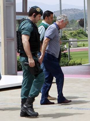 Police intervention in the RFEF (Spanish Football Federation) against corruption. The President of the RFEF, Angel Maria Villar, arrives arrested at the Soccer City of Las Rozas to proceed with the registration of his offices. July 18,2017.  (2017071865)