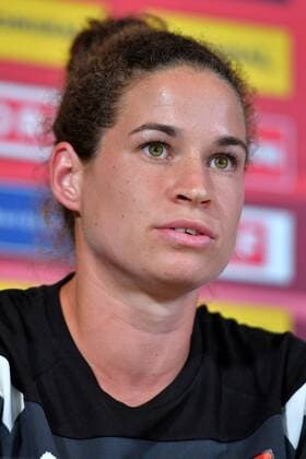 SOCCER - UEFA EURO EM Europameisterschaft Fussball 2017, ENG vs SCO WAGENINGEN,NETHERLANDS,19.JUL.17 - WOMEN SOCCER - UEFA Women s European Championship EM Europameisterschaft 2017, OEFB, Oesterreichischer Fussball-Bund, press conference PK Pressekonferenz team AUT. Image shows NinaÊBurger (AUT). GEPAxpictures xFlorianxErtl