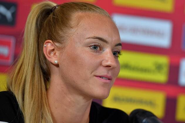 SOCCER - UEFA EURO EM Europameisterschaft Fussball 2017, ENG vs SCO WAGENINGEN,NETHERLANDS,19.JUL.17 - WOMEN SOCCER - UEFA Women s European Championship EM Europameisterschaft 2017, OEFB, Oesterreichischer Fussball-Bund, press conference PK Pressekonferenz team AUT. Image shows SarahÊPuntigam (AUT). GEPAxpictures xFlorianxErtl