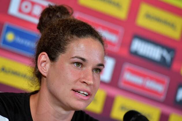 SOCCER - UEFA EURO EM Europameisterschaft Fussball 2017, ENG vs SCO WAGENINGEN,NETHERLANDS,19.JUL.17 - WOMEN SOCCER - UEFA Women s European Championship EM Europameisterschaft 2017, OEFB, Oesterreichischer Fussball-Bund, press conference PK Pressekonferenz team AUT. Image shows NinaÊBurger (AUT). GEPAxpictures xFlorianxErtl