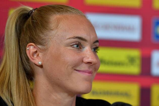 SOCCER - UEFA EURO EM Europameisterschaft Fussball 2017, ENG vs SCO WAGENINGEN,NETHERLANDS,19.JUL.17 - WOMEN SOCCER - UEFA Women s European Championship EM Europameisterschaft 2017, OEFB, Oesterreichischer Fussball-Bund, press conference PK Pressekonferenz team AUT. Image shows SarahÊPuntigam (AUT). GEPAxpictures xFlorianxErtl