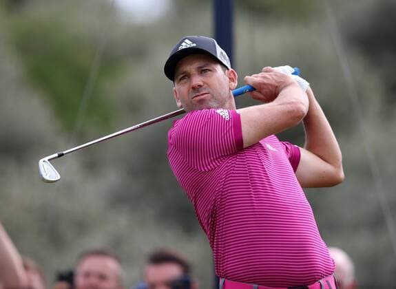 July 19th 2017, Royal Birkdale Golf Club, Southport, England; The 146th Open Golf Championship, Final Practice Day; Sergio Garcia (ESP) watches his tee shot on the second hole xDavidxBlunsdenx  ActionPlus11903705