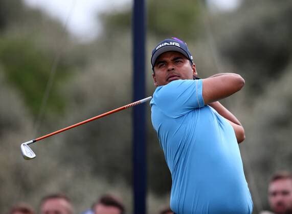 July 19th 2017, Royal Birkdale Golf Club, Southport, England; The 146th Open Golf Championship, Final Practice Day; Sebastian Munoz (COL) watches his tee shot on the third hole xDavidxBlunsdenx  ActionPlus11903708