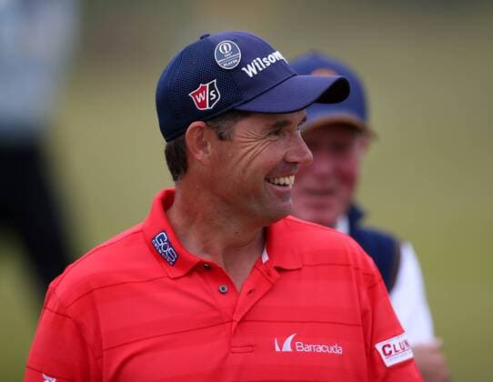 July 19th 2017, Royal Birkdale Golf Club, Southport, England; The 146th Open Golf Championship, Final Practice Day; 2008 Open Champion Padraig Harrington (IRE) smiles on the tenth hole xDavidxBlunsdenx  ActionPlus11903726