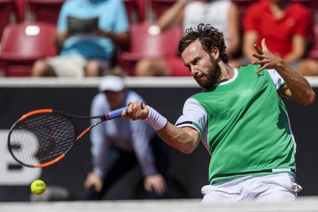 170720 Ernests Gulbis, Lettland under dag 5 av Swedish Open den 20 juli 2017 i Bastad.  Copyright: AndersxBjurö ST170720AAB04
