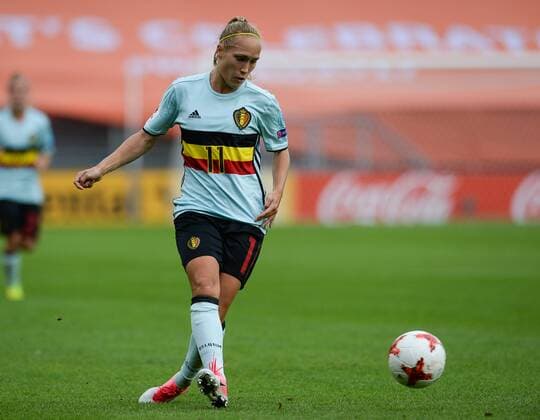 Belgium s Janice Cayman pictured in action during a soccer game between Belgian national women s soccer team Red Flames and Norway, the second game in group A in the group stage of the Women s European Championship EM Europameisterschaft 2017 in the Netherlands, Thursday 20 July 2017 in Breda, The Netherlands. DAVIDxCATRY  x05135030x