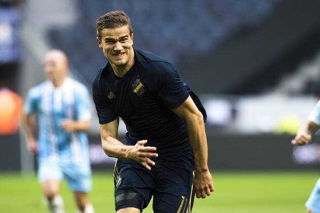 170720 AIK:s Eero Markkanen under fotbollsmatchen i kvalet till Europa League mellan AIK och Zeljeznicar den 20 juli 2017 i Stockholm.  Copyright: SIMONxHASTEGRD BB170720BB346